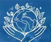 hands holding the earth graphic