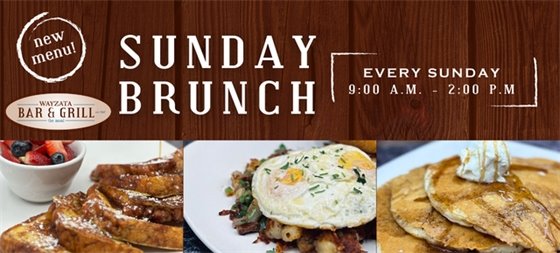 sunday brunch every sunday from 9 - 2 PM