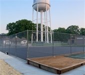 bell courts being redone with no paint on them yet