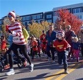 people running with costumes on