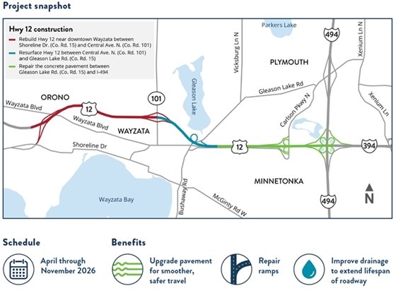 Highway 12 construction map