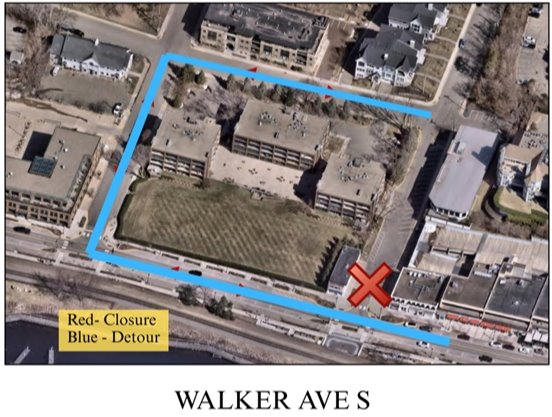 Walker Ave S Detour Map 