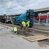 Pouring concrete on Lake Street