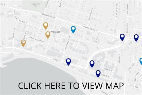 pins on a wayzata map. "click here to view map"
