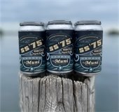 SS 75 anniversary beer can on a dock