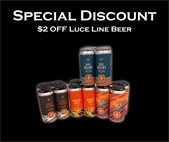 special discount $2 off luce line beer