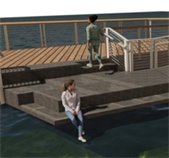 rendering of step down to the lake from the panoway lakewalk