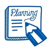 planning written on a piece of paper and a pencil