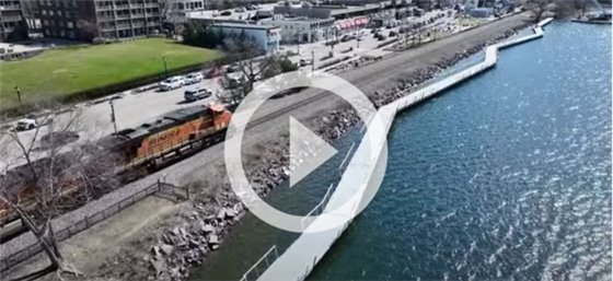 panoway lakeway aerial photo with play button image